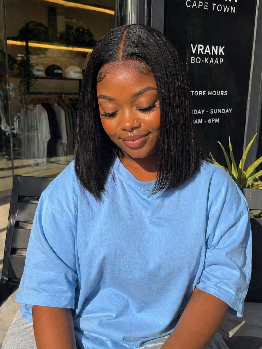 Solene Bone Straight Glueless Closure Wig – 12 Inch