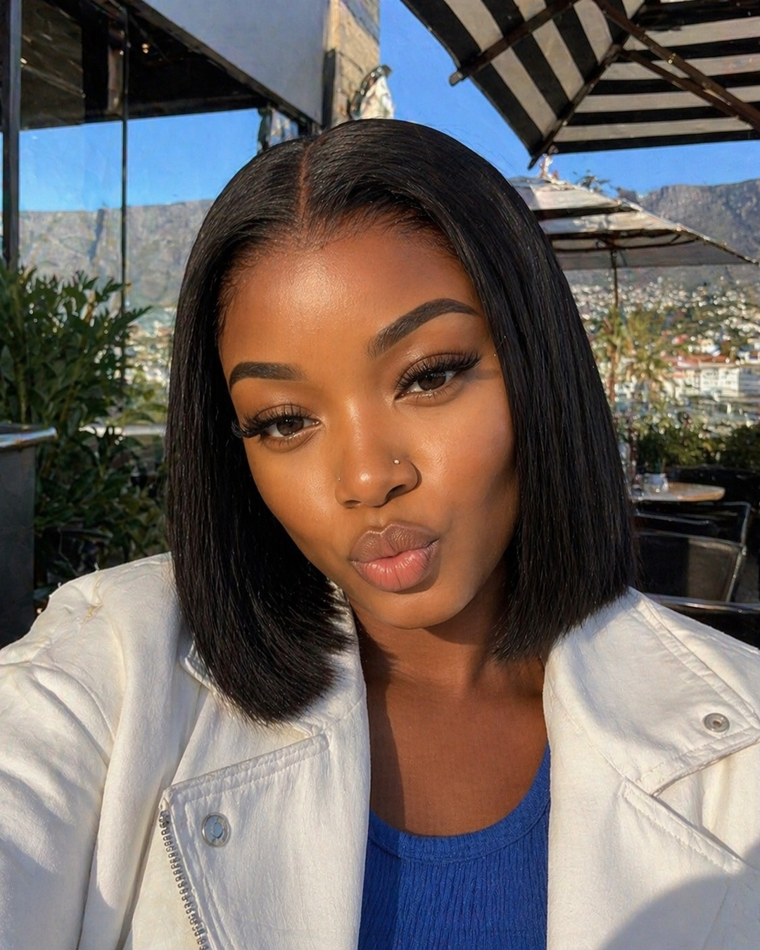 Serene Bone Straight Glueless Closure Wig – 10 Inch