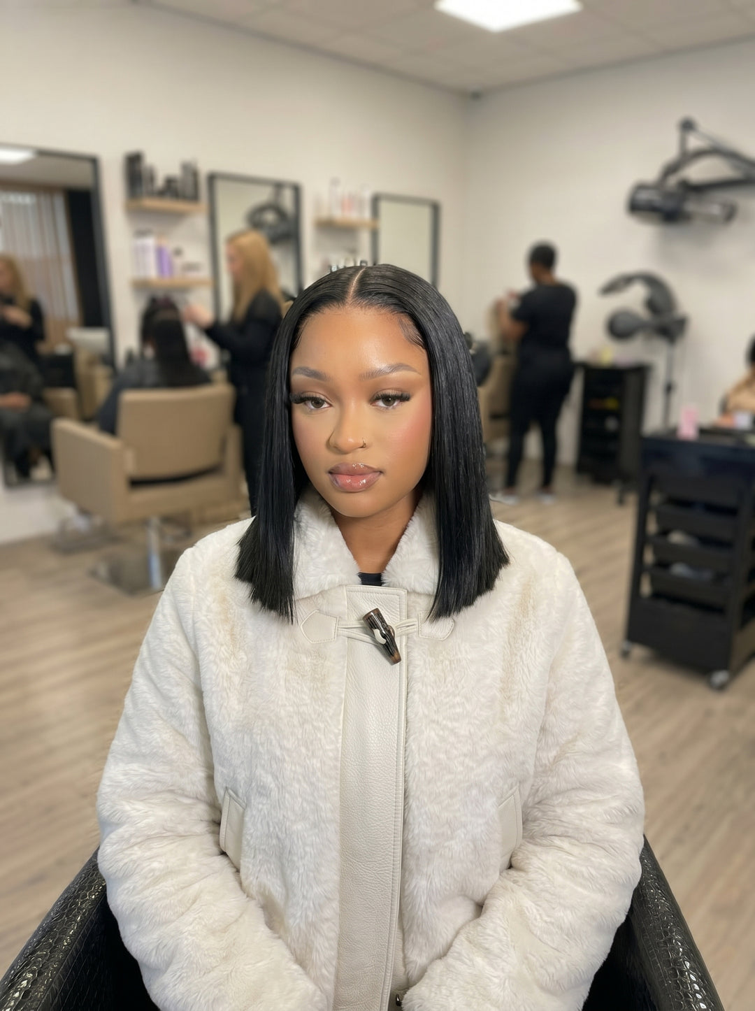 Elise Bob 13x4 Bone Straight Full Frontal Wig – 10 Inch